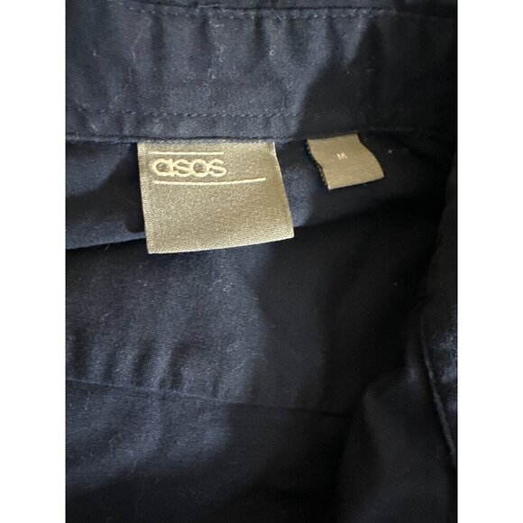 ASOS Mens Navy Long Sleeve Button-Down Shirt M - Picture 3 of 5
